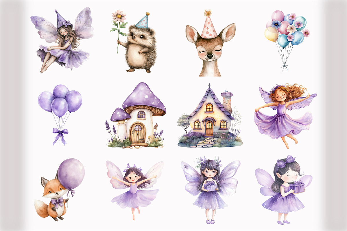 Fairy Birthday Clipart, an Illustration by Design Market (Photo 3 of 5)