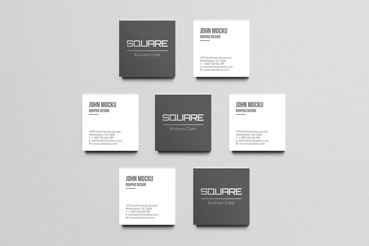 Square Business Card Mockups, a Print Template by resumetemplathttps://d3es (Photo 8 of 14)