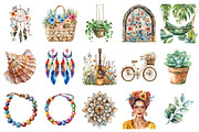 Watercolor Boho Summer ClipArt, an Illustration by Design Market (Thumbnail 6 of 9)