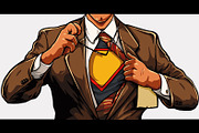 Superhero Vector - Cartoon Man, a Work Illustration by BusOne (Thumbnail 2 of 2)
