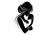 50 Mother and Baby Silhouette Bundle, an Illustration by Creativeshirt (Thumbnail 23 of 48)