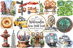 New York Tour Clipart, an Illustration by OK Design