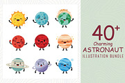 Smiling cartoon planets and sun, a Technology Illustration by Sofia's Fashion (Thumbnail 1 of 3)