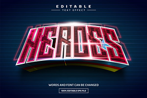 Heroes 3D Editable Text Effect