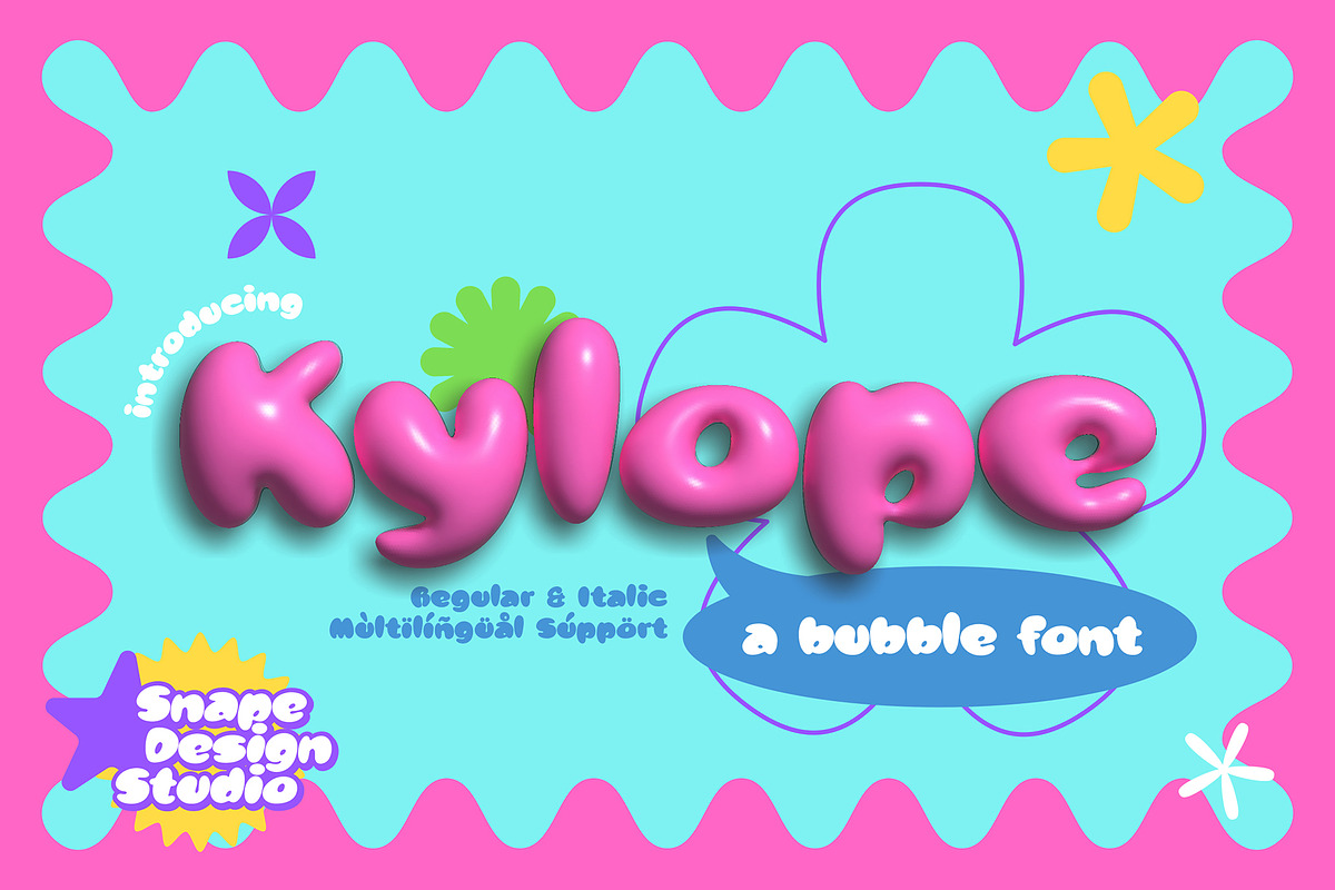 Kylope - Bubble Font, a Sans Serif Font by Snape Design Studio (Photo 1 of 12)