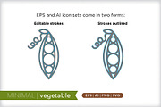 Minimal vegetable icons, an Outline Icon by Picture Window (Thumbnail 3 of 5)