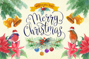 watercolor christmas clipart
