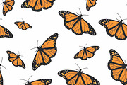 Seamless pattern butterfly monarch, a Pattern Graphic by Viktorijareut (Thumbnail 1 of 4)