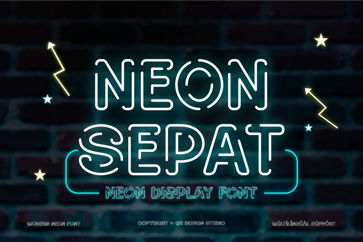 Neon Sepat - Light Party Font, a Sans Serif Font by QR Design Studio (Photo 1 of 10)