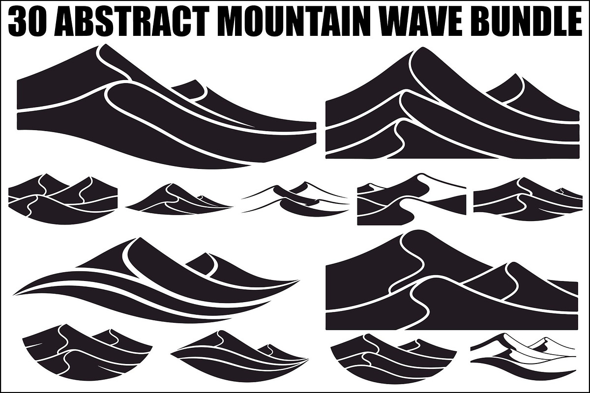 Abstract Mountain Wave SVG Bundle, an Illustration by Gaye Art (Photo 1 of 31)