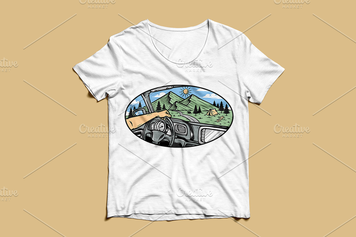 view of the mountain from inside car, an Illustration by gunaonedesign (Photo 3 of 4)