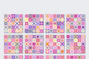 Pink Mosaic Tiles EPS Digital Papers