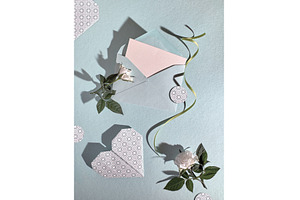 Romantic flat lay composition with, a Photo by tilialucida