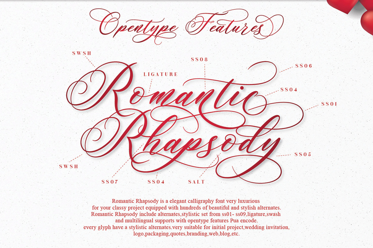 Romantic Rhapsody | Modern Calligrap, a Script Font by Almeera Std (Photo 5 of 10)