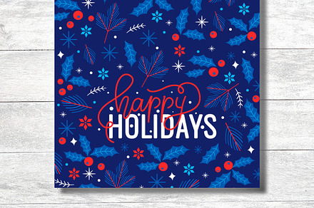 Happy Holidays Festive Pattern Card, an Invitation Template by BF Studios