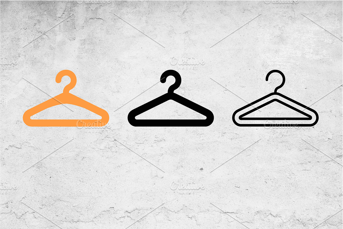 Clothes Hanger Icons Vector Orange, an Outline Icon by Artonix (Photo 2 of 2)