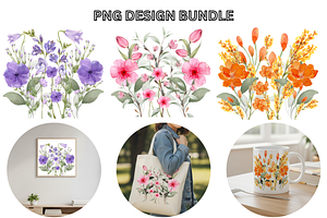 Flowers PNG Design Bundle