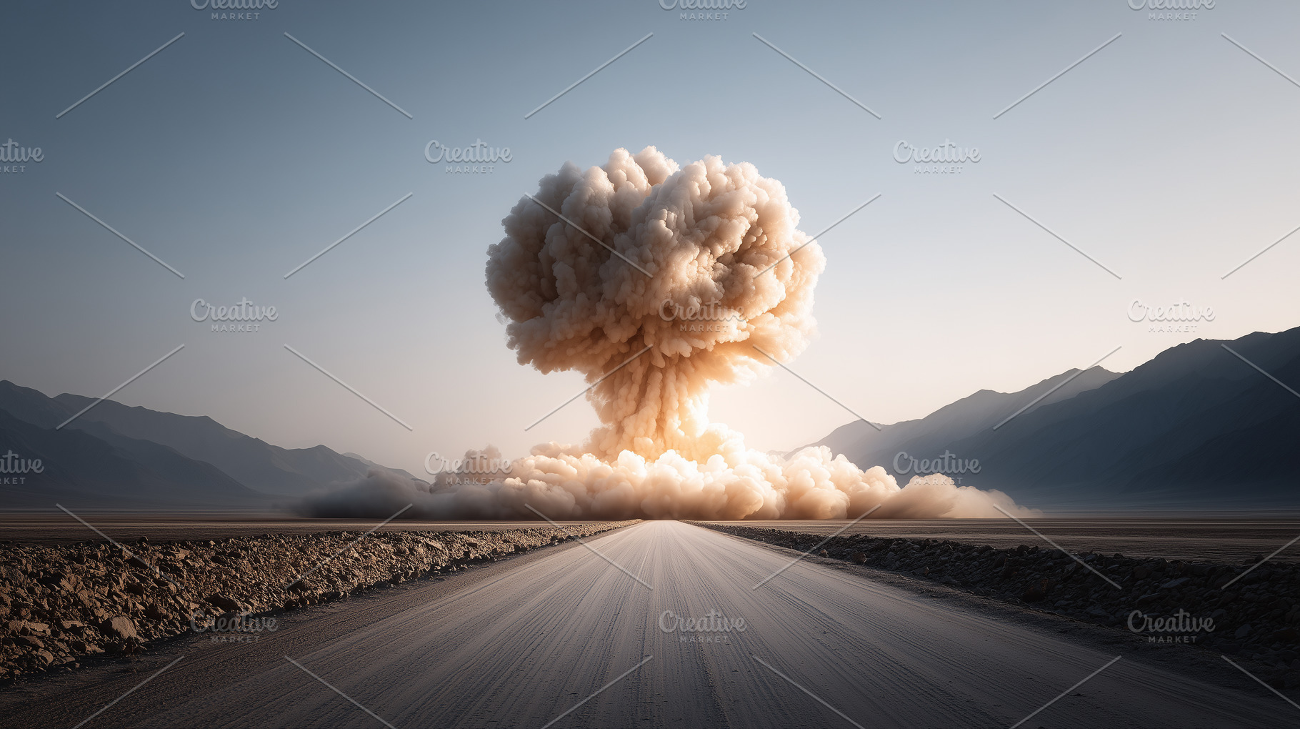 Massive explosion creates a dramatic, a Background Photo by MistyDay