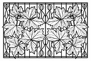 Decorative Botanical Leaf Panel, an Illustration by Designs_River (Thumbnail 1 of 10)
