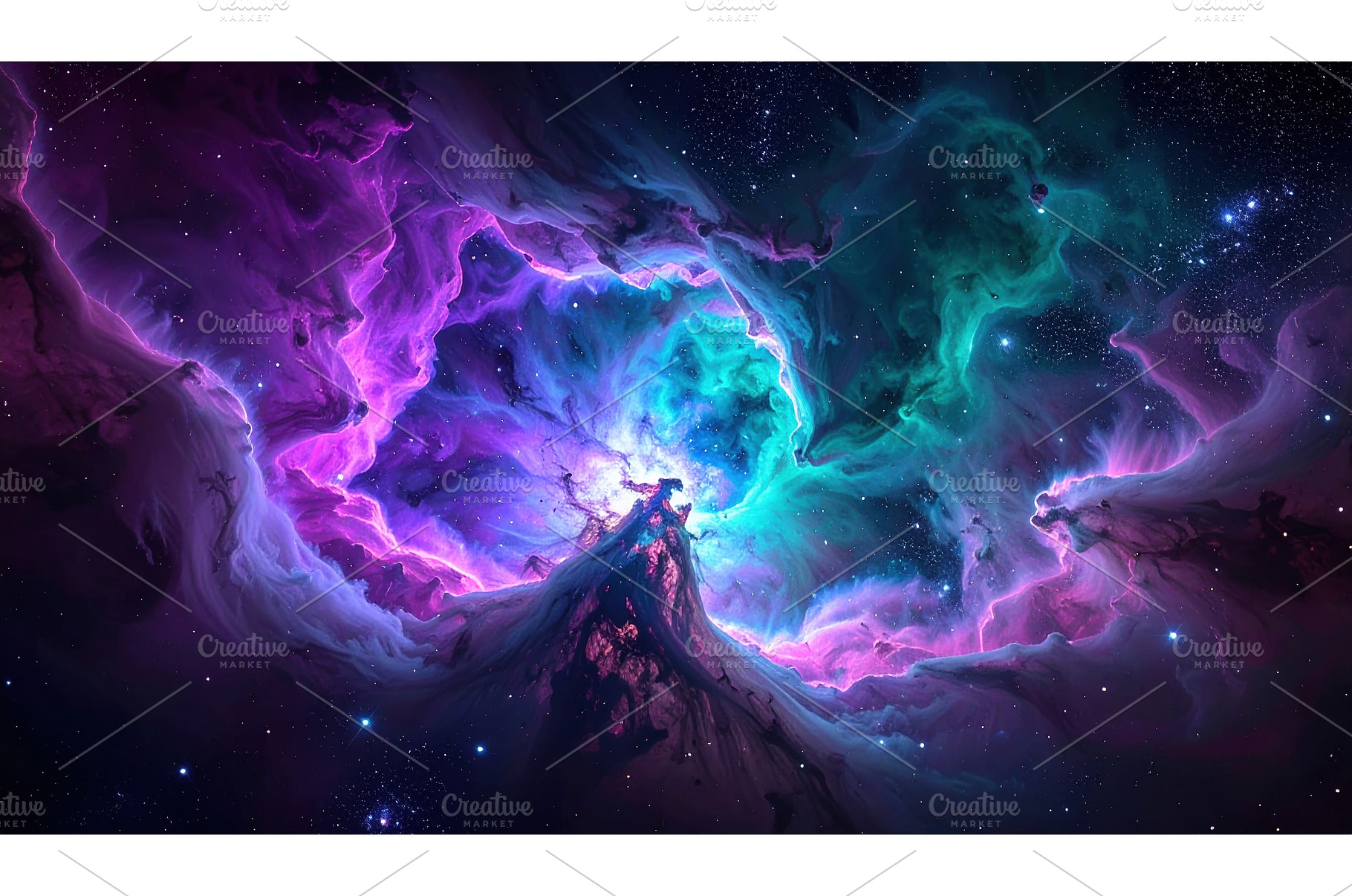 Vivid colorful nebula with purple, an Abstract Photo by Igor Tichonow