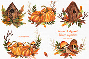 Watercolor Autumn Collection, an Illustration by TanataDesign (Thumbnail 2 of 7)