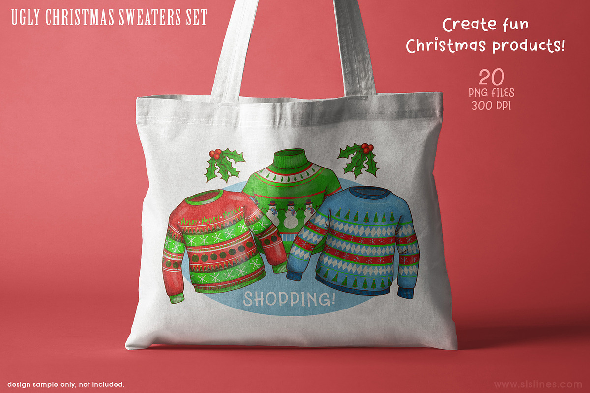 Ugly Christmas Sweater Clipart PNG, a Seasonal Illustration by SLS Lines (Photo 2 of 7)