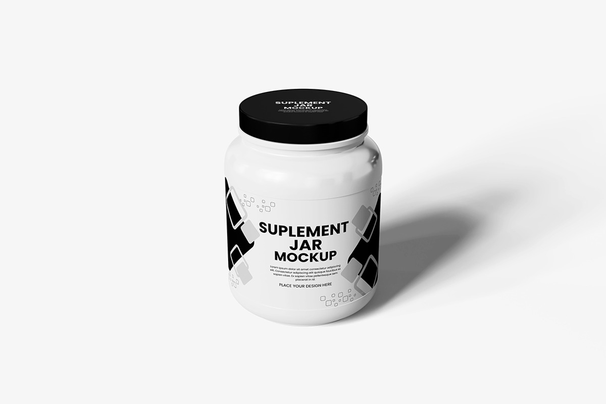Supplement Jar Mockup, a Packaging Mockup by bimockup (Photo 2 of 6)