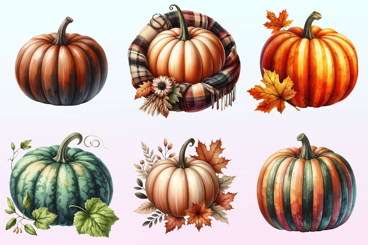 Watercolor Autumn Pumpkin Clipart, a Graphic by CitraGraphics (Photo 3 of 4)