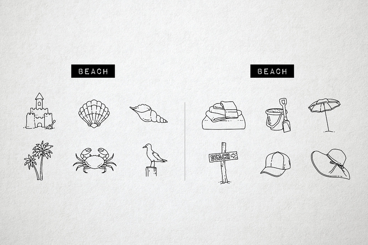 60 Summer Icons, Beach Icons Holiday, an Icon by Hatch Design Workshop (Photo 3 of 10)