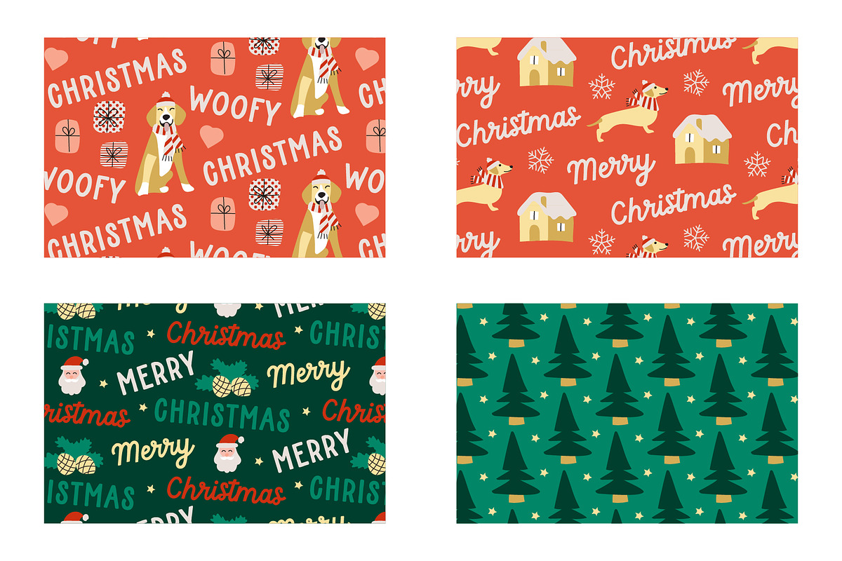 Dog Christmas patterns card elements, a Pattern Graphic by RevolutionizZed (Photo 13 of 14)