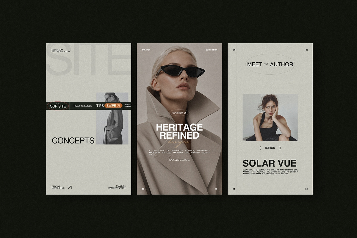 ZAVI | Instagram STORIES Bundle, a Social Media Template by The Aesthetic Studio (Photo 2 of 10)