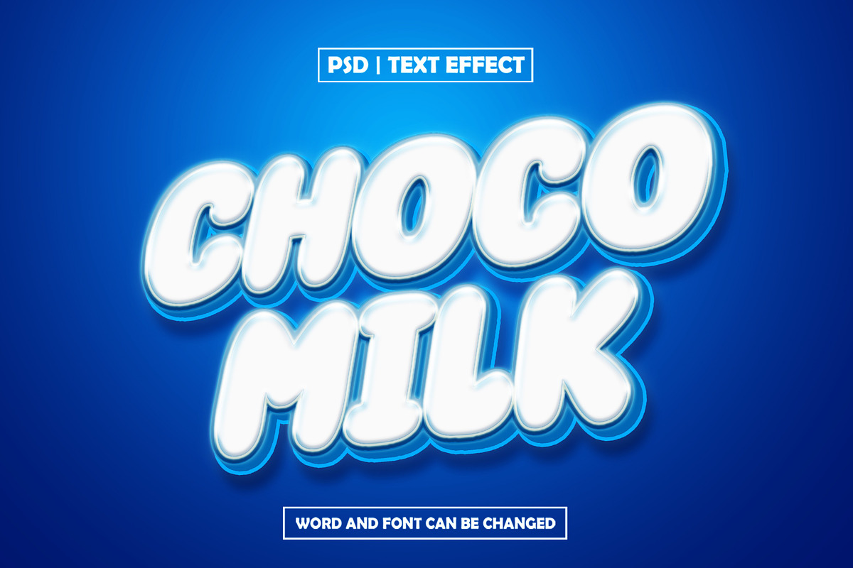 Sweet choco milk bubbly 3d editable, a Layer Style Add-On by AP Market (Photo 2 of 2)