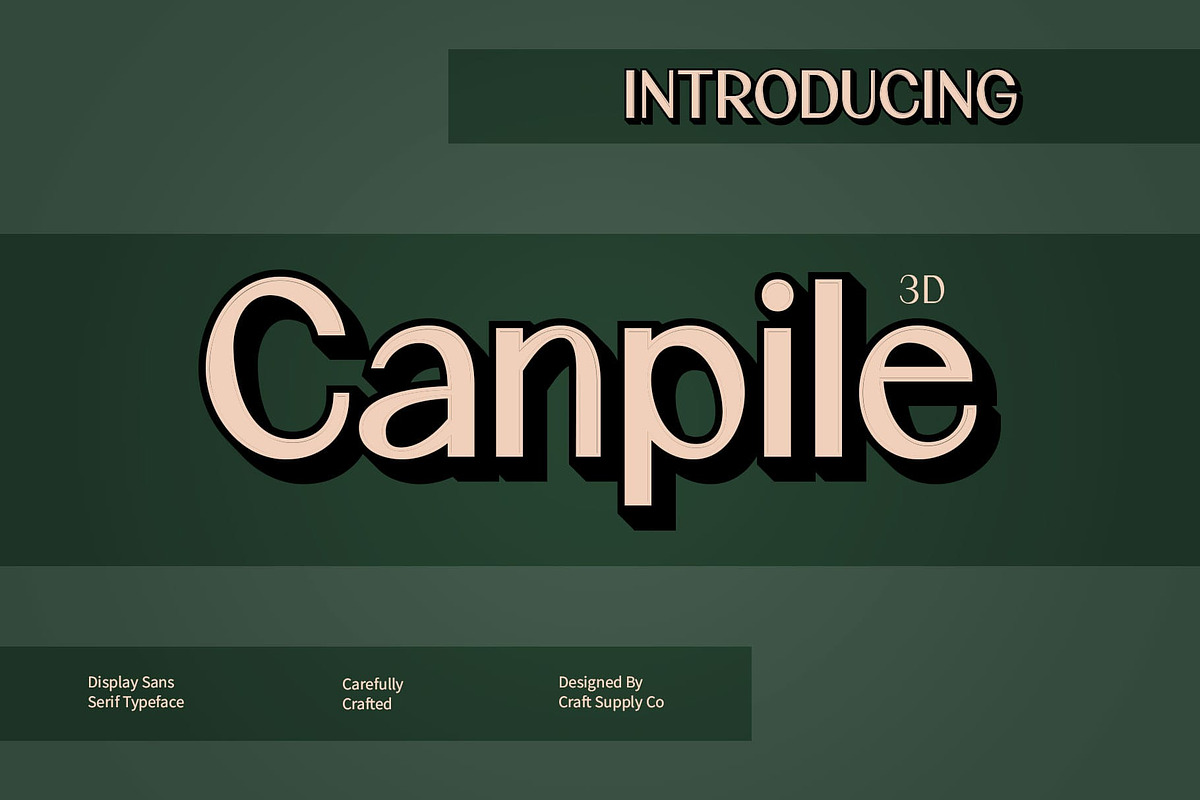Canpile 3D, a Sans Serif Font by Craft Supply Co. (Photo 1 of 8)