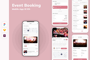 Event Booking Mobile App UI Kit, an UI Kit Template by uicube