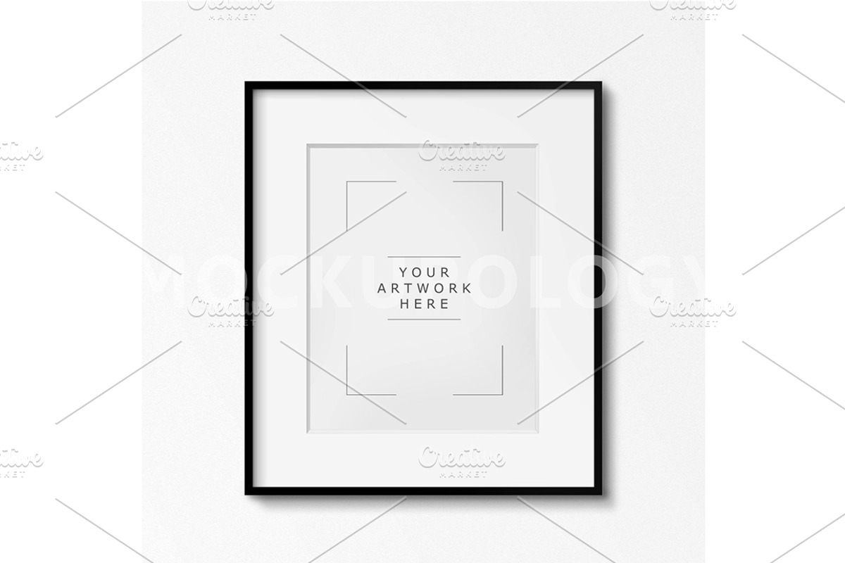8x10 Matted Black Frame Mockup, a Print Template by mockupology