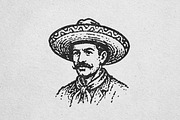 Vintage Sombrero Man Illustration, a Person Illustration by lettett (Thumbnail 3 of 3)