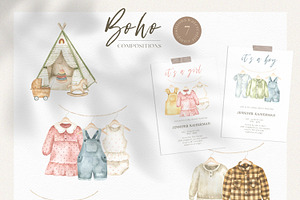 Baby Boho Watercolor Collection