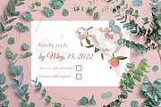 Peony wedding invitations template, an Invitation Template by Doodle emporium (Thumbnail 3 of 6)