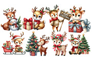 Cute Christmas Reindeer Clipart, an Illustration by Designworld (Thumbnail 4 of 6)