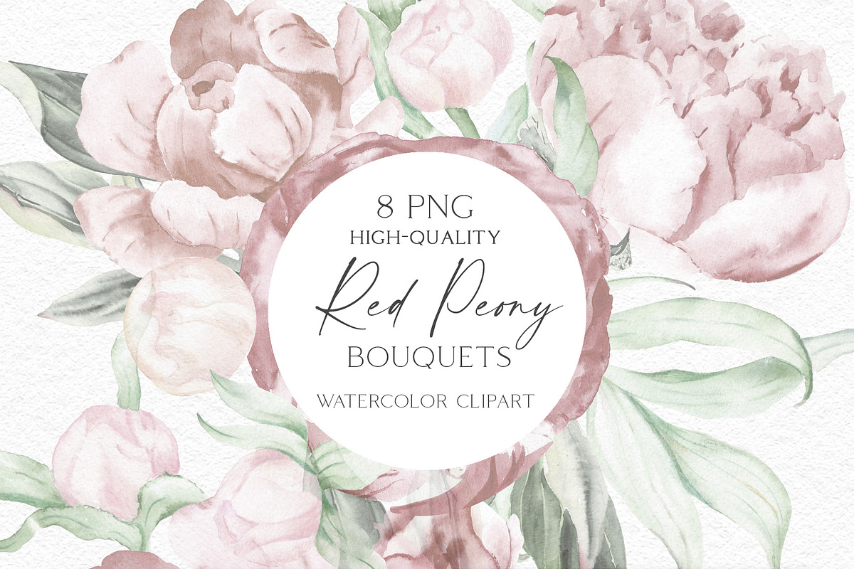 Watercolor Vintage Peonies, an Illustration by Olga Koelsch (Photo 10 of 15)