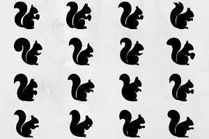 Squirrel Silhouette SVG, an Animal Illustration by newminddesign