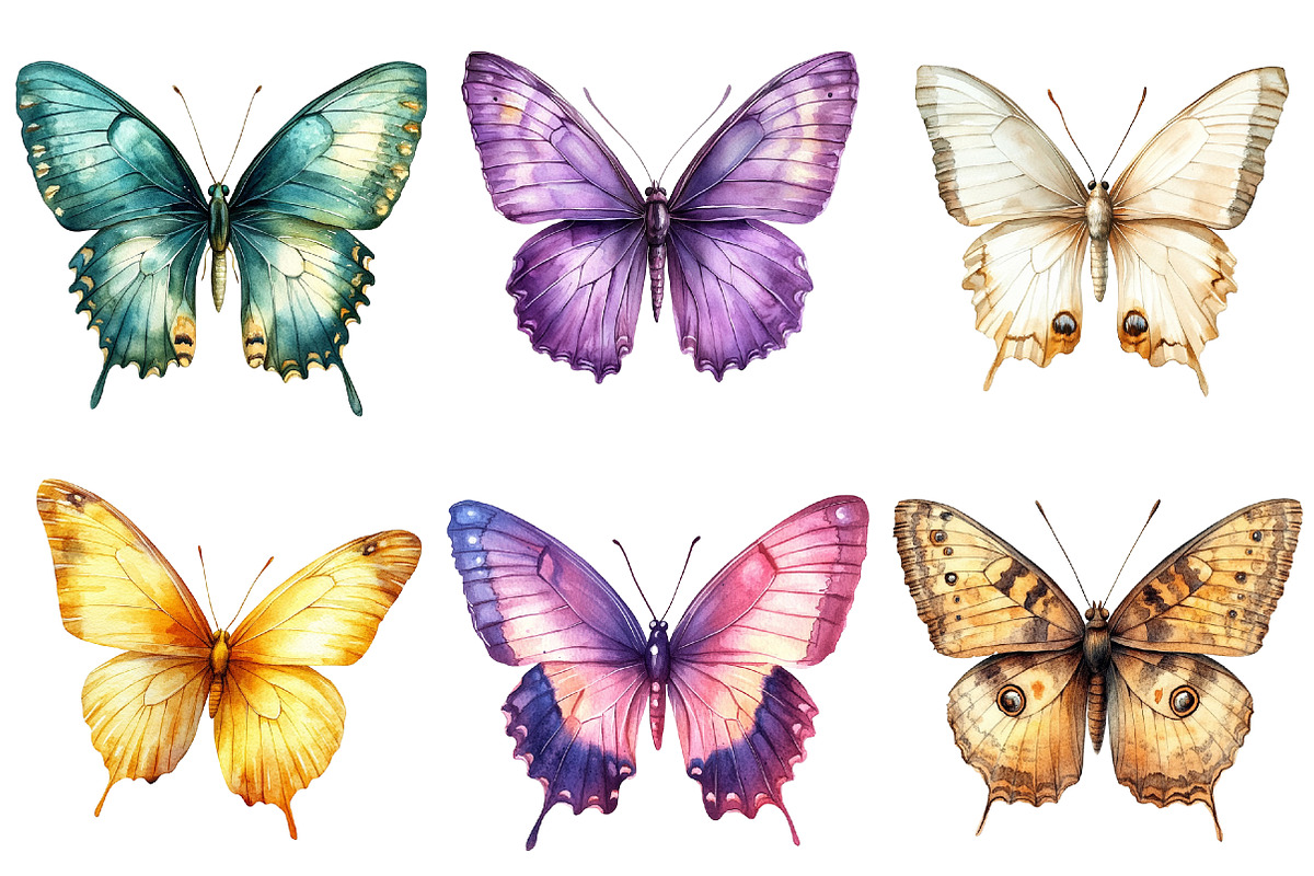 Butterflies Sublimation Clipart, an Illustration by cherrydesign (Photo 2 of 3)