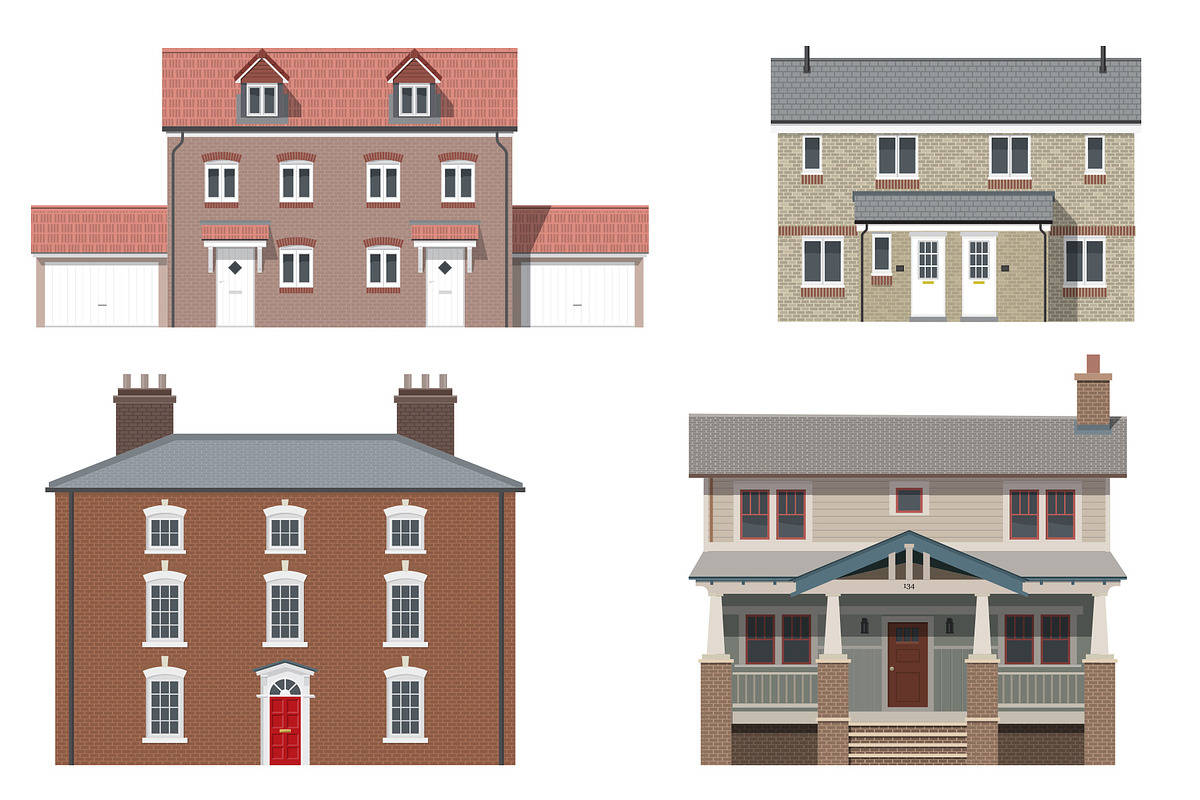 Flat Stylised Houses, an Object Graphic by Industrial Artworks (Photo 2 of 3)