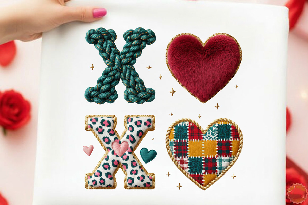 Latch Hook Yarn Valentine XOXO Png, an Illustration by designcity5 (Photo 2 of 8)