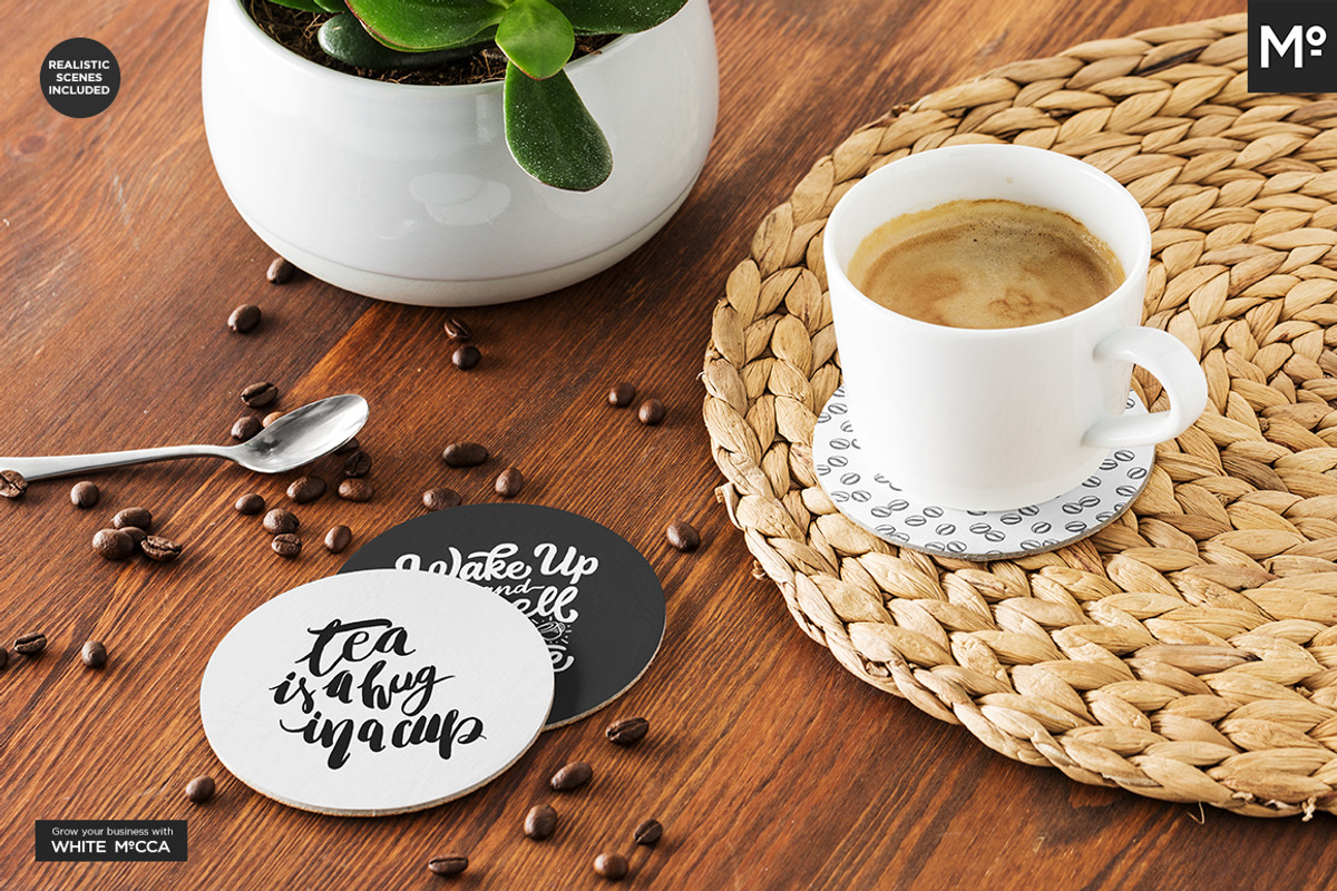 Round Coasters Mock-ups Set, a Cups & Container Mockup by Mocca Mockups Store (Photo 11 of 24)