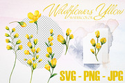 Watercolor Yellow Wildflowers Vector, a Pattern Graphic by Deckar_art (Thumbnail 2 of 4)