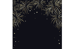 Fireworks explosion isolated frame, an Object Illustration by Toltemara