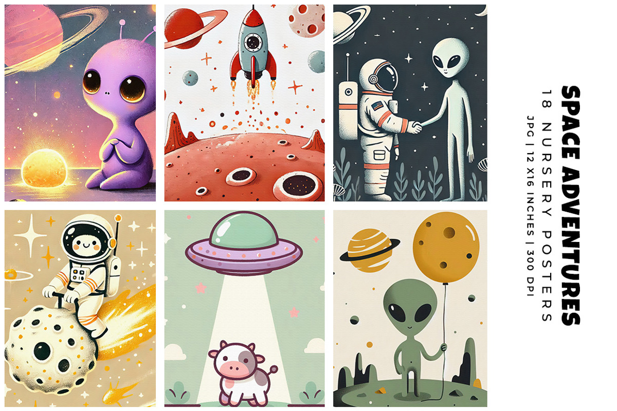 Space Adventures Posters, a Decorative Illustration by Digital Art Creations (Photo 3 of 6)