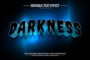 Darkness 3D editable text effect, a Layer Style Add-On by nicemorning