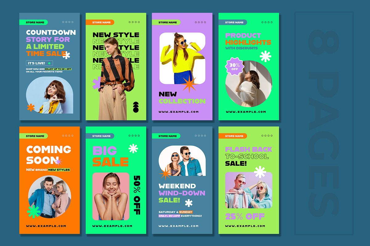 Colorful Social Media Story Set, a Social Media Template by ContestDesign (Photo 1 of 2)
